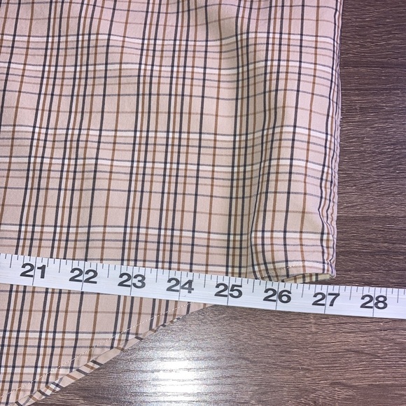 EUC Roundtree & Yorke Tan Plaid XLT Wrinkle Free Long Sleeve Button Down Shirt - Picture 7 of 7